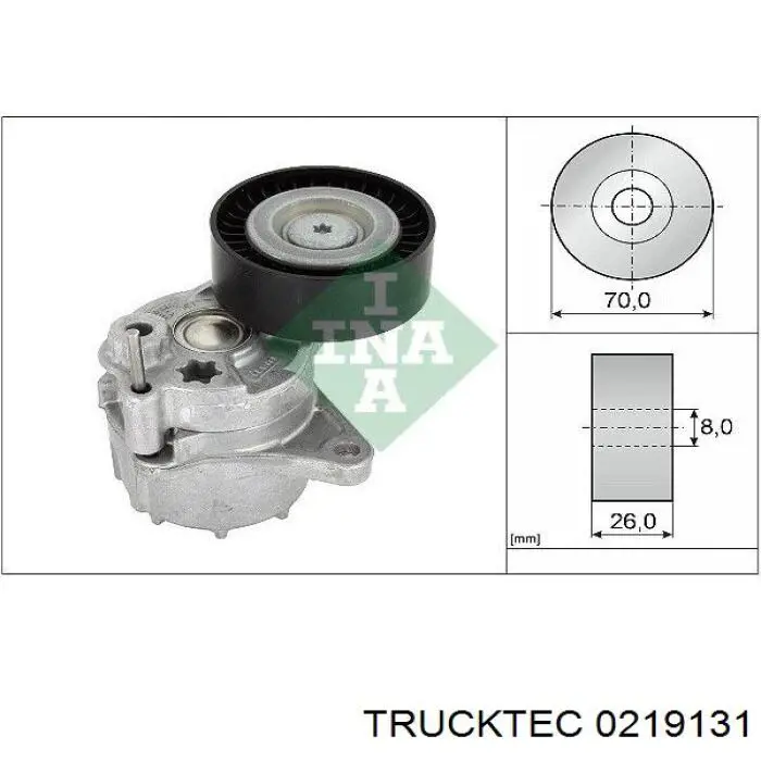 Натягувач приводного ременя 0219131 Trucktec