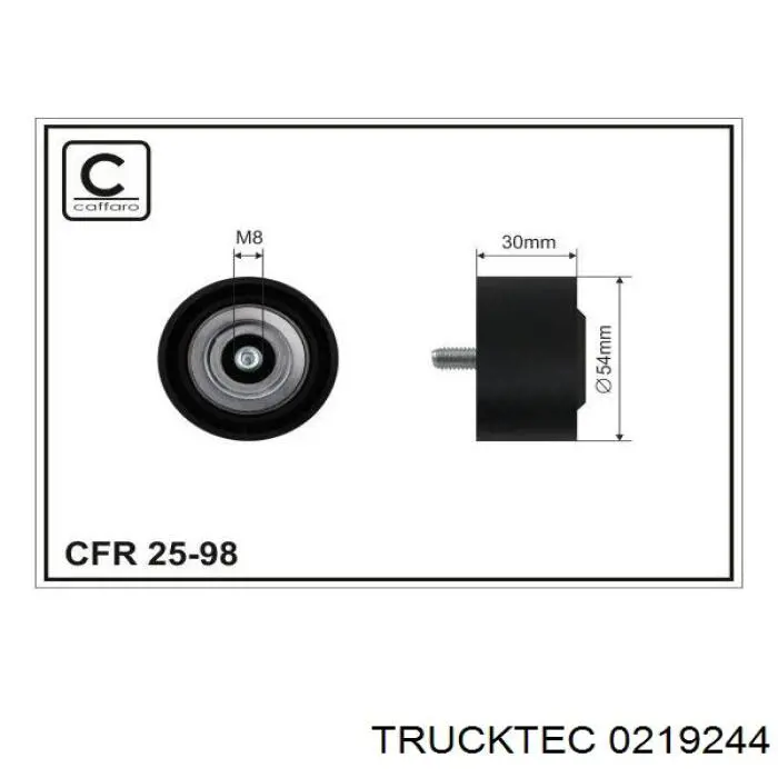 0219244 Trucktec ролик приводного ременя, паразитний
