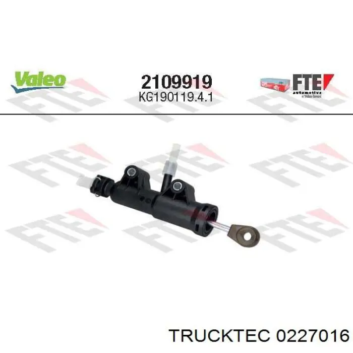 0227016 Trucktec Циліндр зчеплення, головний