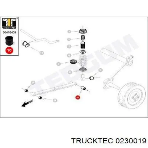Втулка ресори задньої, металева Trucktec 0230019 ціна, від 1.87 USD