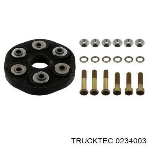 0234003 Trucktec Гумова пружна муфта кардана передня