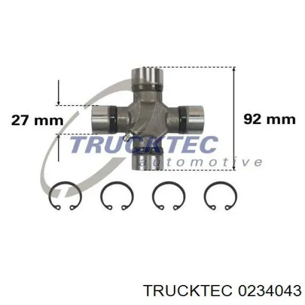 0234043 Trucktec Хрестовина карданного валу