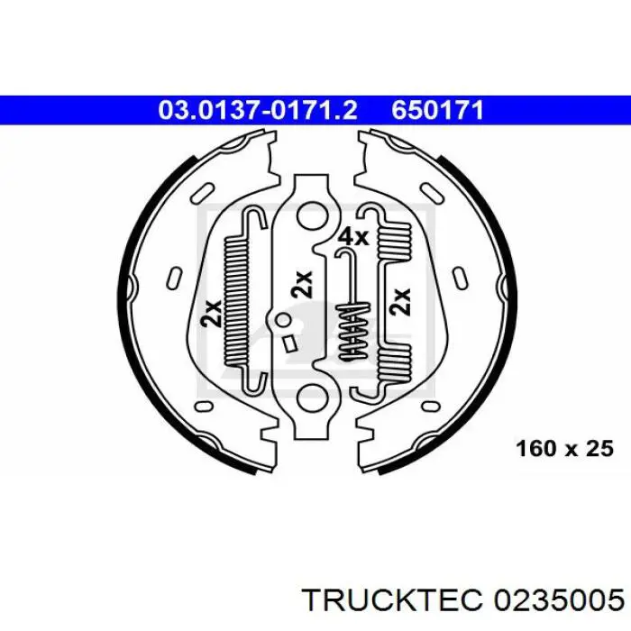 Колодки ручника 0235005 Trucktec