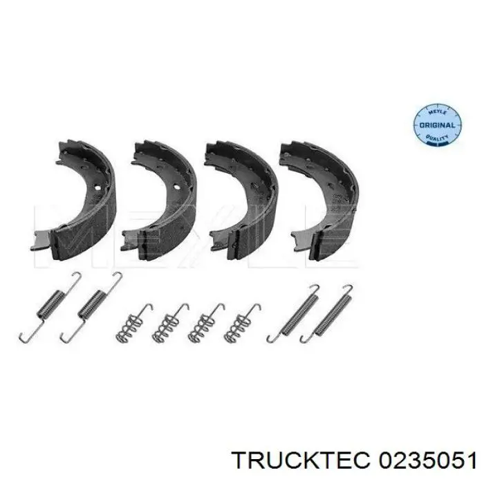 0235051 Trucktec колодки ручника/стоянкового гальма
