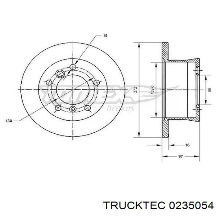 Гальмівні диски 0235054 Trucktec