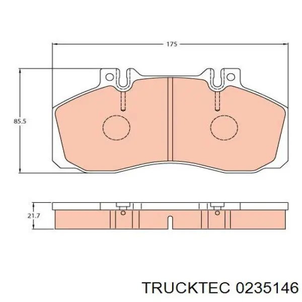 Колодки гальмові задні, дискові 0235146 Trucktec