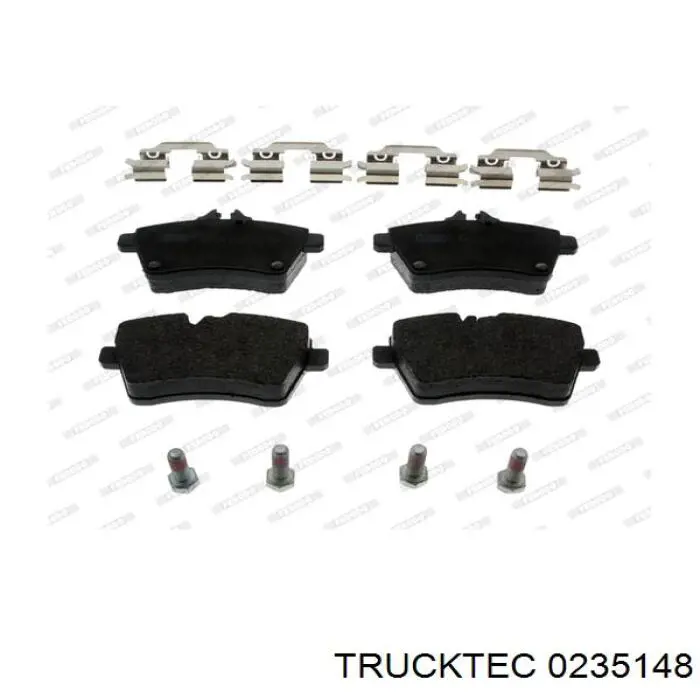 0235148 Trucktec колодки гальмівні передні, дискові