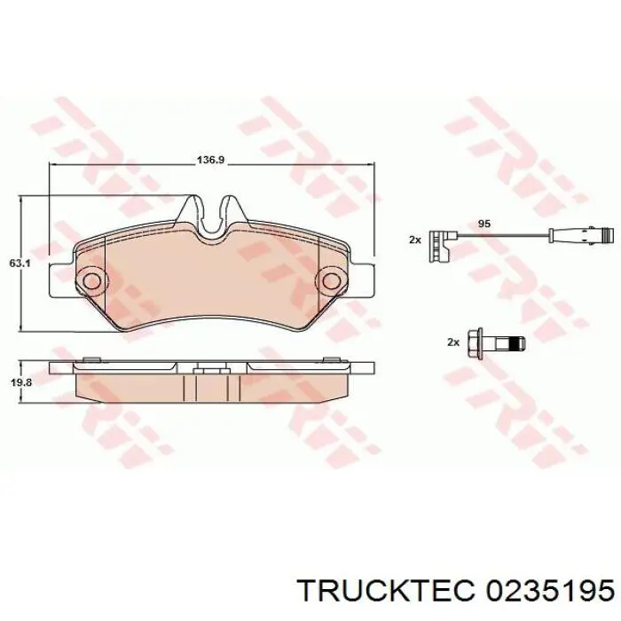 Задні дискові колодки Trucktec 0235195
