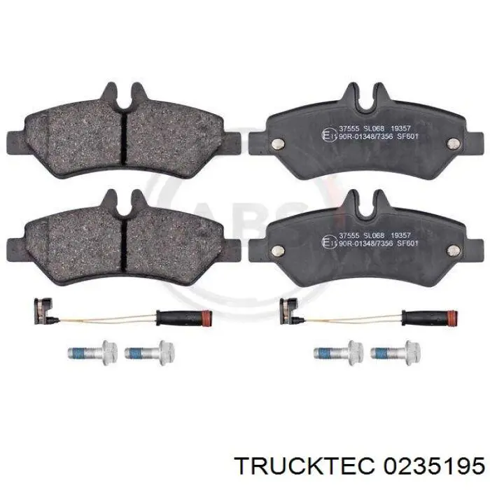 0235195 Trucktec Колодки гальмівні задні, дискові