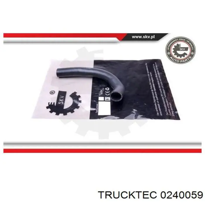 0240059 Trucktec шланг/патрубок радіатора охолодження, верхній