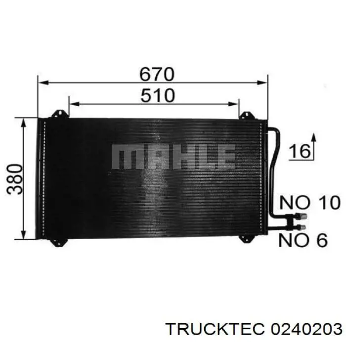 0240203 Trucktec Конденсатор