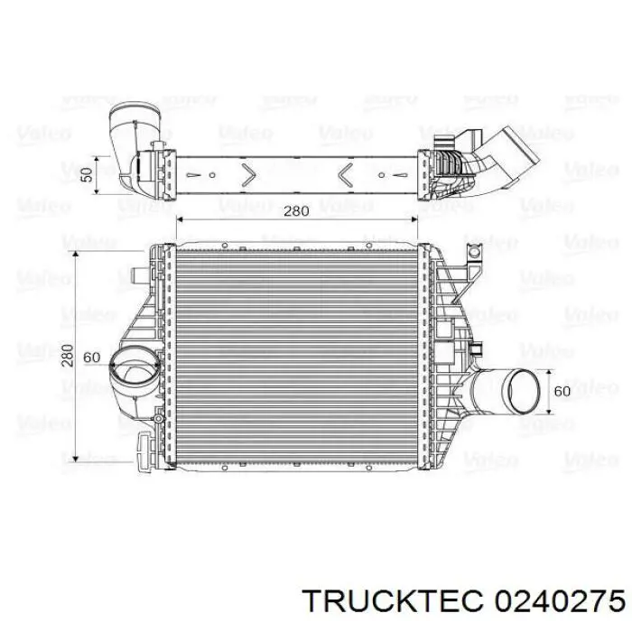 Купити 0240275 Trucktec Радіатор интеркуллера