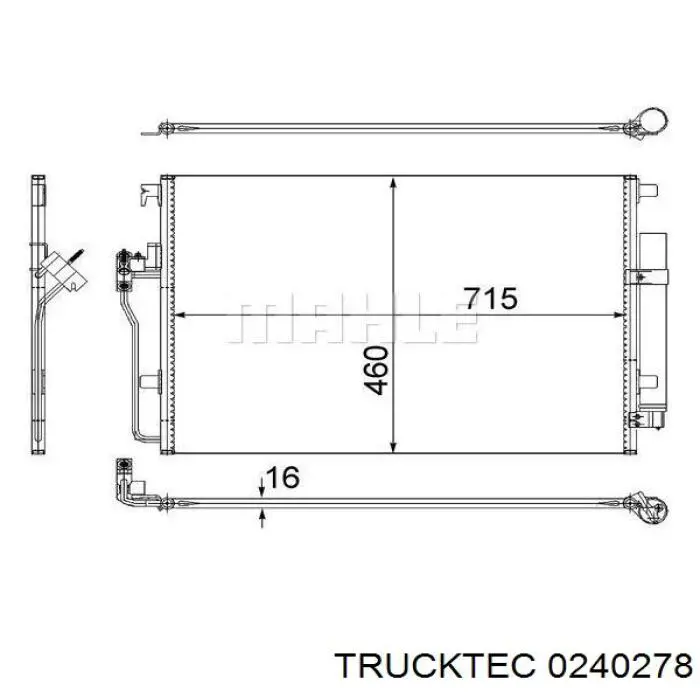 0240278 Trucktec радіатор кондиціонера