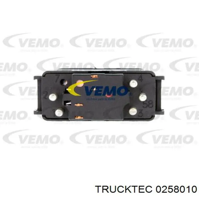 Кнопка вмикання двигуна склопідіймача передня права Trucktec 0258010 ціна, від 3.60 USD