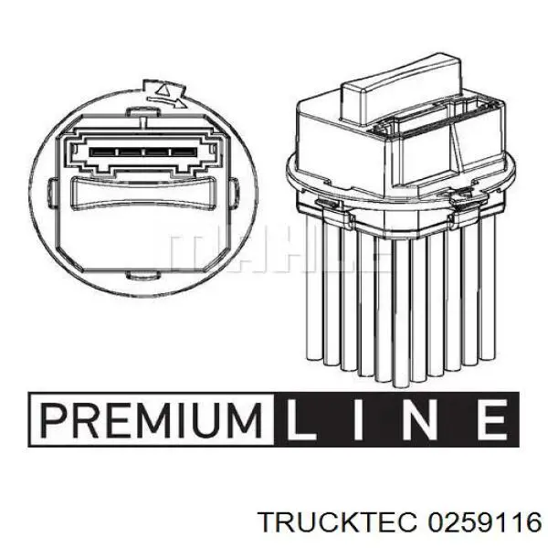 0259116 Trucktec резистор (опір пічки, обігрівача салону)