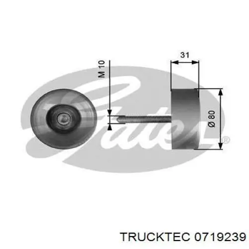 Ролик приводного ременя, паразитний 0719239 Trucktec