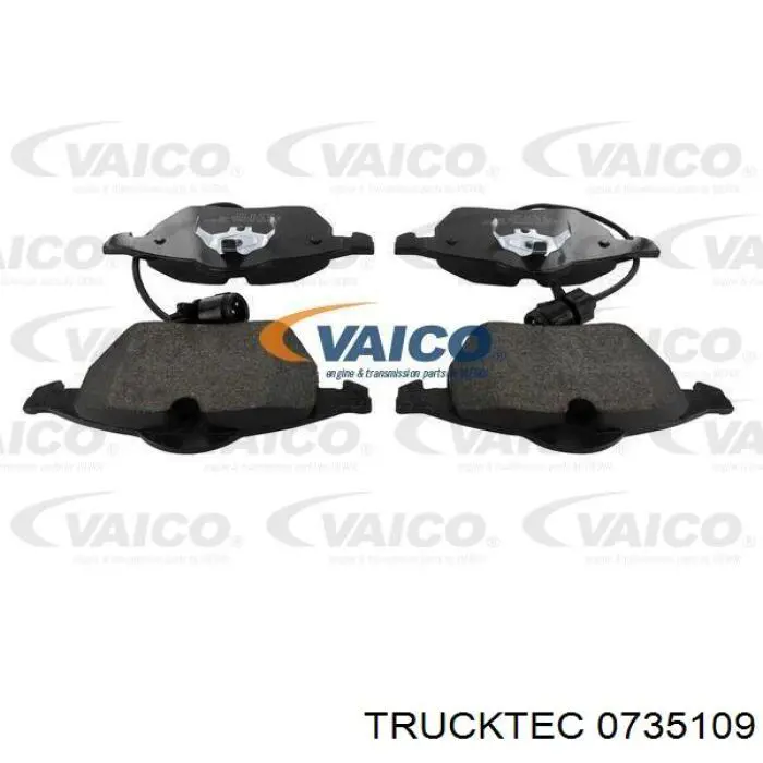0735109 Trucktec колодки гальмівні передні, дискові