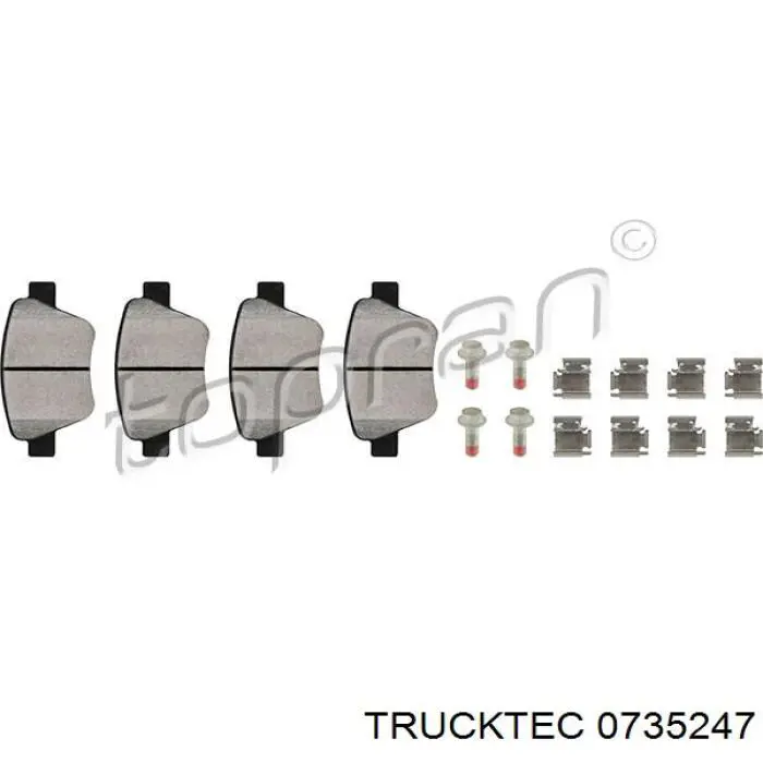 Колодки гальмові задні, дискові 0735247 Trucktec