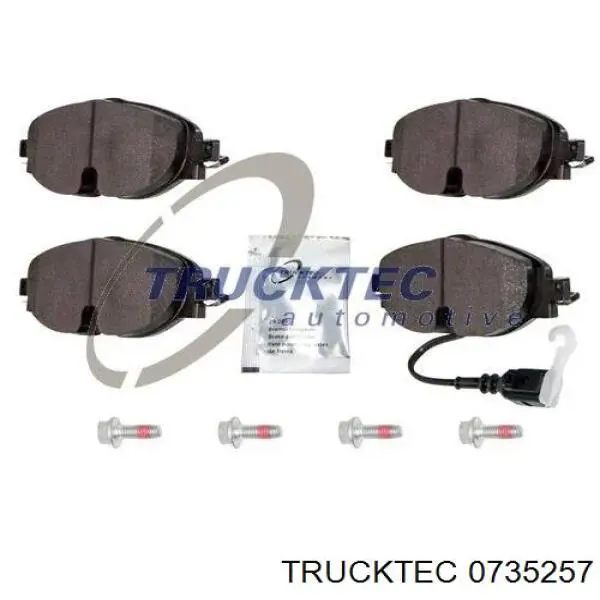 0735257 Trucktec колодки гальмівні передні, дискові