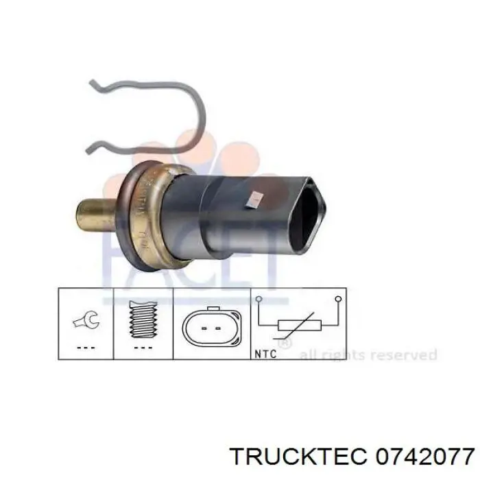 Купити 0742077 Trucktec Датчик температури охолоджуючої рідини