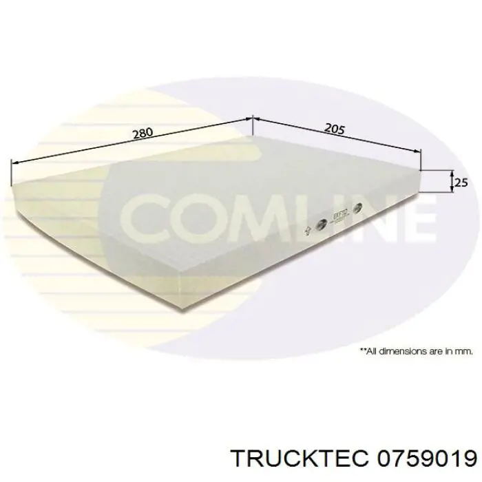 0759019 Trucktec фільтр салону