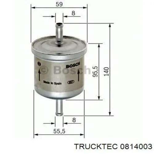 Паливний фільтр 0814003 Trucktec