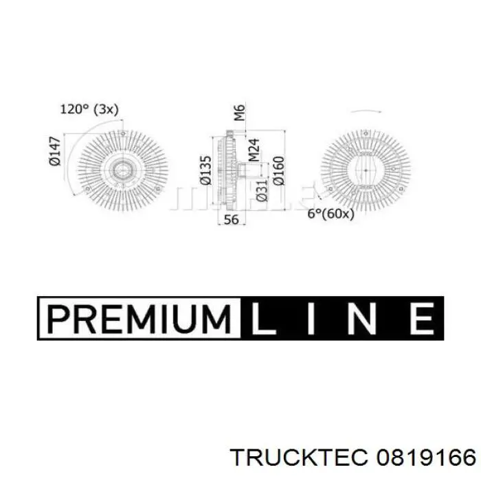В'язкова муфта вентилятора Trucktec 0819166 ціна, від 51.18 USD
