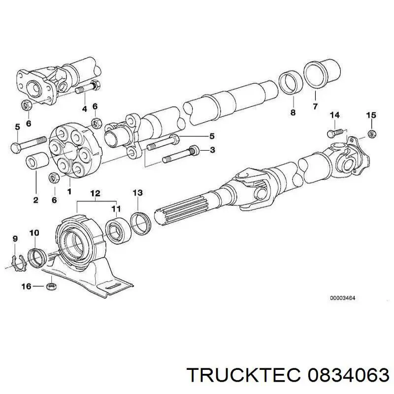 Купити 0834063 Trucktec Муфта кардана еластична, передня