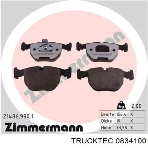 Гальмівні колодки Trucktec 0834100 ціна, від 27.58 USD