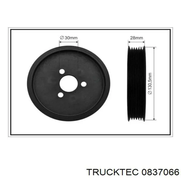 Шків насосу гідропідсилювача керма (ГПК) Trucktec 0837066 ціна, від 12.21 USD