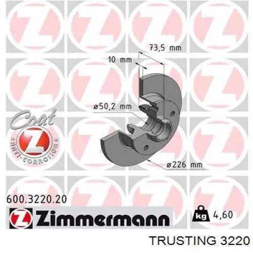 Колодки гальмівні передні, дискові 3220 Trusting