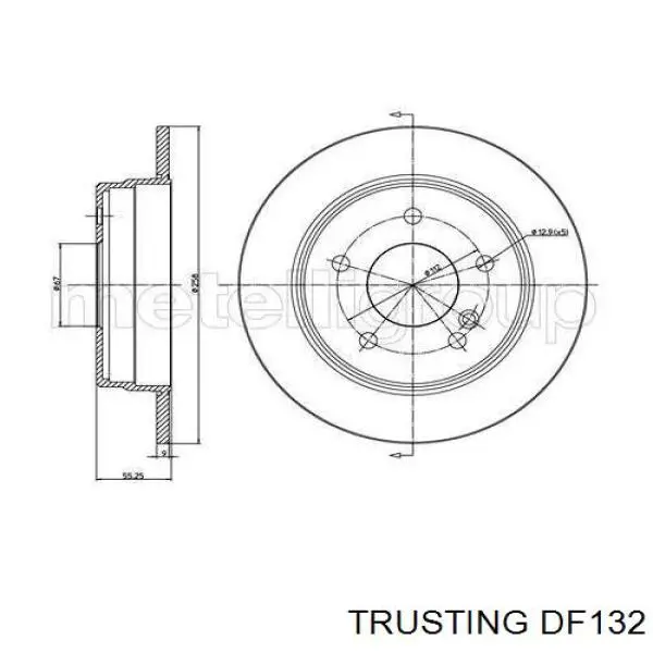DF132 Trusting диск гальмівний задній