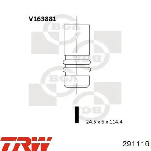 Клапан випускний 291116 TRW