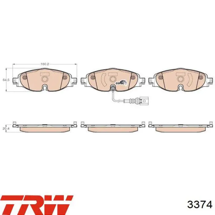 Клапан впускний TRW 3374 ціна, від 4.39 USD