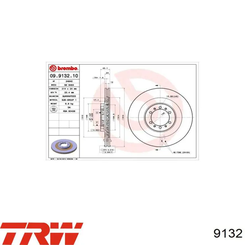 Елемент повітряного фільтра TRW 9132 ціна, від 5.97 USD