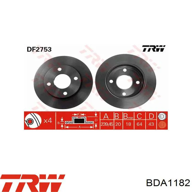 Кронштейн гальмівного супорта TRW BDA1182 ціна, від 62.80 USD