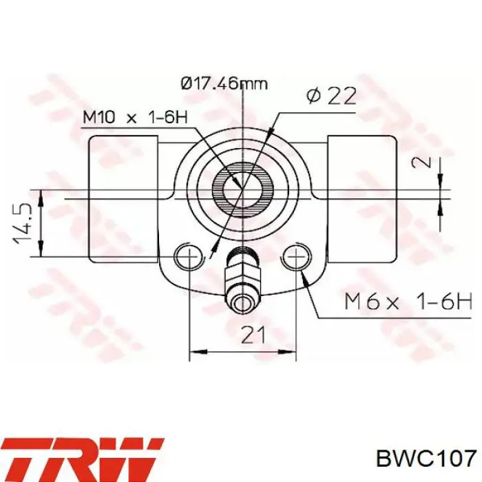 Купити BWC107 TRW Циліндр гальмівний колісний/робітник, задній