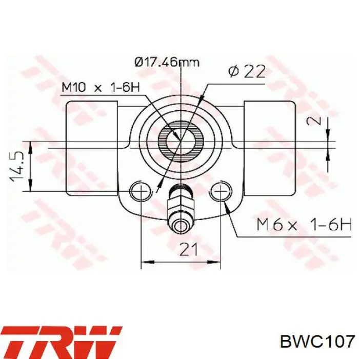Циліндр гальмівний колісний/робітник, задній BWC107 TRW