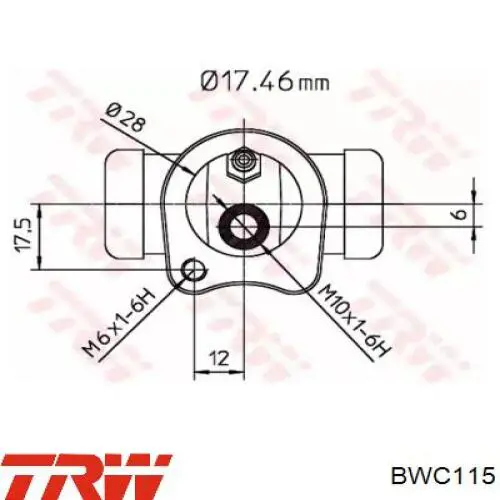 Циліндр гальмівний колісний/робітник, задній BWC115 TRW