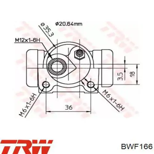 BWF166 TRW циліндр гальмівний колісний/робітник, задній