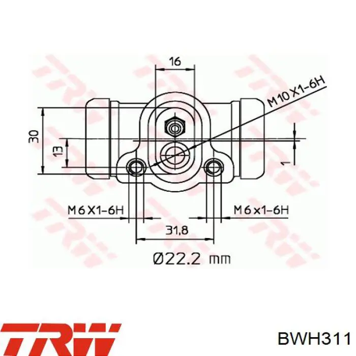 Циліндр гальмівний колісний/робочий, задній BMW 34211159146