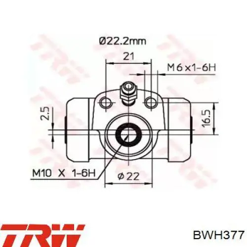 Циліндр гальмівний колісний/робітник, задній BWH377 TRW