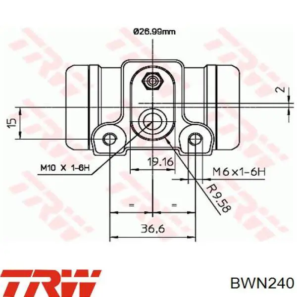BWN240 TRW циліндр гальмівний колісний/робітник, задній