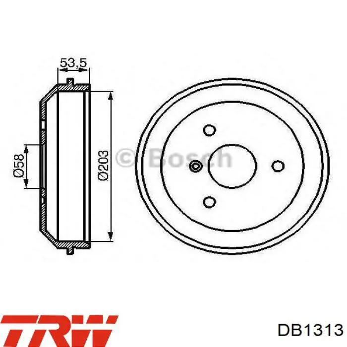 Барабан гальмівний задній DB1313 TRW