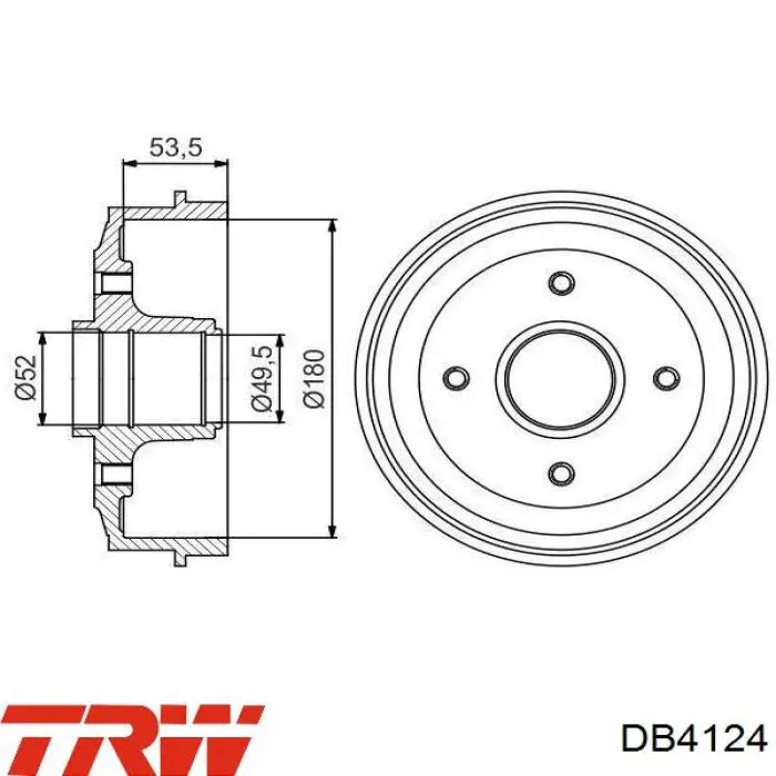 DB4124 TRW Барабан гальмівний задній