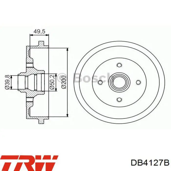 DB4127B TRW Барабан гальмівний задній