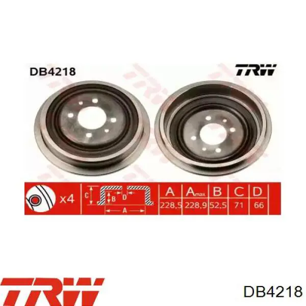 DB4218 TRW Барабан гальмівний задній