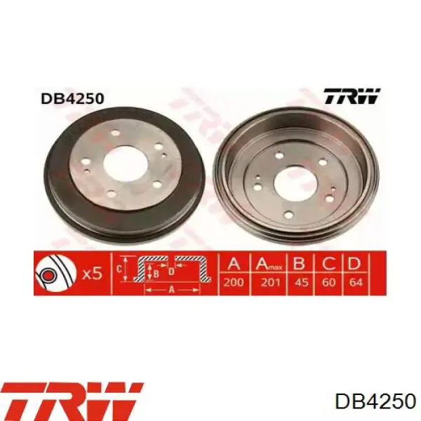 Барабан гальмівний задній DB4250 TRW