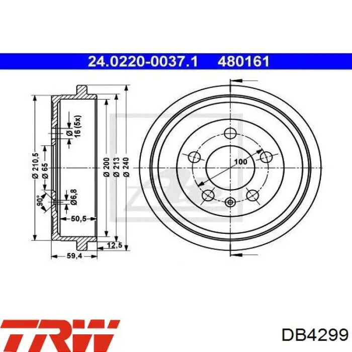 Барабан гальмівний задній DB4299 TRW