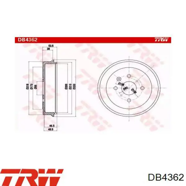 Купити DB4362 TRW Барабан гальмівний задній